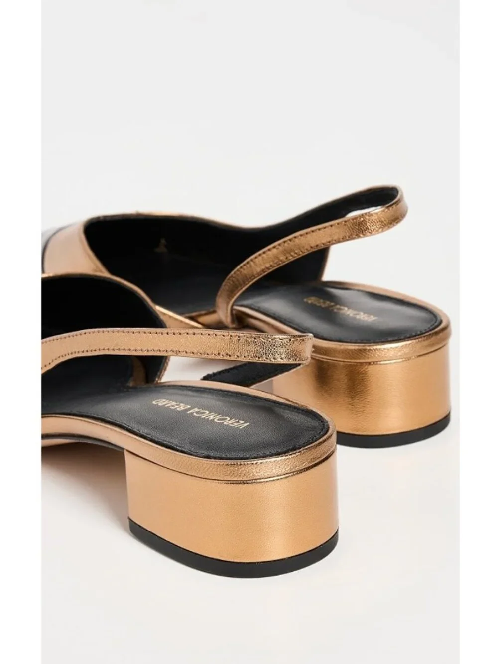 Veronica Beard 'Cecile' Leather Slingback Shoes, Metallic Dark Gold/Black